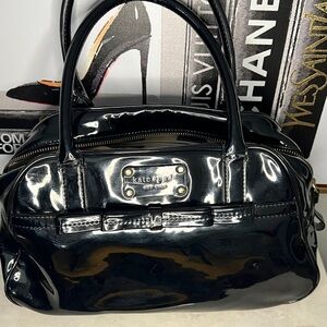 Kate Spade Black Patent Leather Bowrama Simone Satchel - REHAB BAG - COA include